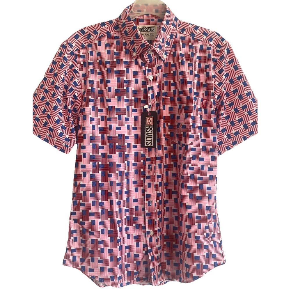 RSVLTS Men's S American Weave OG Red Tag America Flag Patriotic Red White Blue